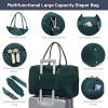 imageLOVEVOOK Diaper Bag Tote with Pacifier Case and Changing Pad Large Capacity Mommy Bag for Hospital and Weekender Travel Functional Baby Bag Newborn Baby Essential PinkDark Green