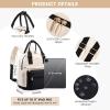 imageLOVEVOOK Mini Backpack for Women Stylish Waterproof Backpack Purse with USB Port Cute Bookbag for College School TravelBlack  Beige