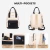 imageLOVEVOOK Mini Backpack for Women Stylish Waterproof Backpack Purse with USB Port Cute Bookbag for College School TravelBlack  Beige