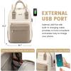 imageLOVEVOOK Mini Backpack for Women Stylish Waterproof Backpack Purse with USB Port Cute Bookbag for College School TravelKhaki  Beigeseparate Laptop Compartment