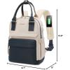 imageLOVEVOOK Mini Backpack for Women Stylish Waterproof Backpack Purse with USB Port Cute Bookbag for College School TravelNavy  Dark Apricot