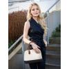 imageLOVEVOOK Purse for Women Small Crossbody Bags Classic Double Zip Top Handle Dome Satchel BagBlackBeigeBrown