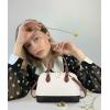 imageLOVEVOOK Purse for Women Small Crossbody Bags Classic Double Zip Top Handle Dome Satchel BagBlackBeigeBrown