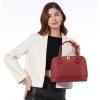 imageLOVEVOOK Purse for Women Small Crossbody Bags Classic Double Zip Top Handle Dome Satchel BagLargered