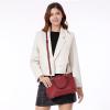 imageLOVEVOOK Purse for Women Small Crossbody Bags Classic Double Zip Top Handle Dome Satchel BagLargered