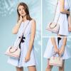 imageLOVEVOOK Purse for Women Small Crossbody Bags Classic Double Zip Top Handle Dome Satchel BagPinkBeige