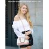 imageLOVEVOOK Purse for Women Small Crossbody Bags Classic Double Zip Top Handle Dome Satchel BagPinkBeige