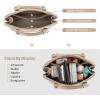 imageLOVEVOOK Purse for Women Small Crossbody Bags Classic Double Zip Top Handle Dome Satchel BagWovenApricot