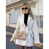 imageLOVEVOOK Purse for Women Small Crossbody Bags Classic Double Zip Top Handle Dome Satchel BagWovenApricot