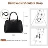 imageLOVEVOOK Purse for Women Small Crossbody Bags Classic Double Zip Top Handle Dome Satchel BagWovenBlack