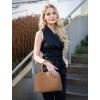 imageLOVEVOOK Purse for Women Small Crossbody Bags Classic Double Zip Top Handle Dome Satchel BagWovenBrown