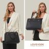 imageLOVEVOOK Purses and Handbags for Women Tote Shoulder Bag Satchel Black Purse and PU Leather Top Handle for ladiesBlack
