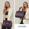 imageLOVEVOOK Purses and Handbags for Women Tote Shoulder Bag Satchel Black Purse and PU Leather Top Handle for ladiesBlackpurple