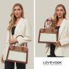 imageLOVEVOOK Purses and Handbags for Women Tote Shoulder Bag Satchel Black Purse and PU Leather Top Handle for ladiesBrownlight Brownbeiges