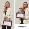 imageLOVEVOOK Purses and Handbags for Women Tote Shoulder Bag Satchel Black Purse and PU Leather Top Handle for ladiesCoffeelight Purplepinkish Whites