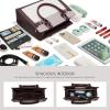 imageLOVEVOOK Purses and Handbags for Women Tote Shoulder Bag Satchel Black Purse and PU Leather Top Handle for ladiesCoffeelight Purplepinkish Whites