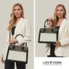 imageLOVEVOOK Purses and Handbags for Women Tote Shoulder Bag Satchel Black Purse and PU Leather Top Handle for ladiesDark Greenlight Greenbeiges
