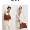 imageLOVEVOOK Purses and Handbags for Women VintageStyle Leather Top Handle Shoulder Bag Satchel Tote Crossbody Purse for LadiesBrown