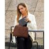 imageLOVEVOOK Purses and Handbags for Women VintageStyle Leather Top Handle Shoulder Bag Satchel Tote Crossbody Purse for LadiesBrown