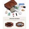 imageLOVEVOOK Purses and Handbags for Women VintageStyle Leather Top Handle Shoulder Bag Satchel Tote Crossbody Purse for LadiesBrown