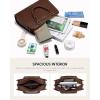 imageLOVEVOOK Purses and Handbags for Women VintageStyle Leather Top Handle Shoulder Bag Satchel Tote Crossbody Purse for LadiesChestnut Brown