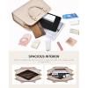 imageLOVEVOOK Purses and Handbags for Women VintageStyle Leather Top Handle Shoulder Bag Satchel Tote Crossbody Purse for LadiesTaupe