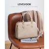 imageLOVEVOOK Purses and Handbags for Women VintageStyle Leather Top Handle Shoulder Bag Satchel Tote Crossbody Purse for LadiesTaupe