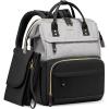 imageLOVEVOOK Diaper Bag Backpack Baby Bag with Changing Station Large Diaper Backpack for Moms Dads Waterproof Leather Accents Baby Boy and Girl Bag for Travel Baby Essentials PinkBeigeBlackgrey