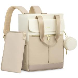 imageLOVEVOOK Diaper Bag BackpackDiaper Bag Tote with Insulated PocketsBaby Bag for Girl Boy with Changing PadLarge Baby Diaper Bag with Pacifier CaseAntiTheft Travel Backpack for WomenNude Pink and White