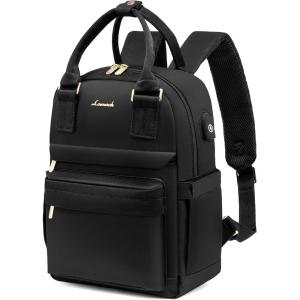 imageLOVEVOOK Mini Backpack for Women Stylish Waterproof Backpack Purse with USB Port Cute Bookbag for College School TravelBlack