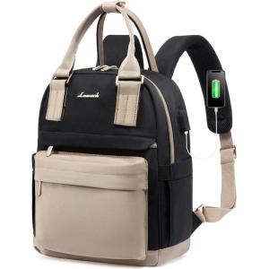 imageLOVEVOOK Mini Backpack for Women Stylish Waterproof Backpack Purse with USB Port Cute Bookbag for College School TravelKhaki  Black