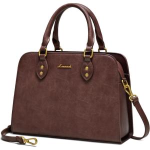 imageLOVEVOOK Purses and Handbags for Women VintageStyle Leather Top Handle Shoulder Bag Satchel Tote Crossbody Purse for LadiesCoffee Brown