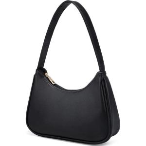 imageLoiral Small Purse for Women Retro Classic Tote HandBag Shoulder Bags Clutch Purse1 Black Pro Leather