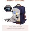 imageLOVEVOOK Travel Backpack For Women 40L Carry On Backpack Flight Approved TSA Personal Item Travel Bag Fits 17 Inch Laptop Business Weekender Overnight Waterproof Daypack With 2 Cubes GreyPinkDark Bluebrown