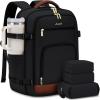 imageLOVEVOOK Travel Backpack For Women 40L Carry On Backpack Flight Approved TSA Personal Item Travel Bag Fits 17 Inch Laptop Business Weekender Overnight Waterproof Daypack With 2 Cubes GreyPinkBlackbrown