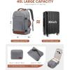 imageLOVEVOOK Travel Backpack For Women 40L Carry On Backpack Flight Approved TSA Personal Item Travel Bag Fits 17 Inch Laptop Business Weekender Overnight Waterproof Daypack With 2 Cubes GreyPinkGreybrown