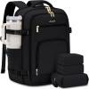 imageLOVEVOOK Travel Backpack For Women 40L Carry On Backpack Flight Approved TSA Personal Item Travel Bag Fits 17 Inch Laptop Business Weekender Overnight Waterproof Daypack With 2 Cubes GreyPinkBlack