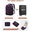 imageLOVEVOOK Travel Backpack For Women 40L Carry On Backpack Flight Approved TSA Personal Item Travel Bag Fits 17 Inch Laptop Business Weekender Overnight Waterproof Daypack With 2 Cubes GreyPinkDark Purpleblack