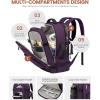 imageLOVEVOOK Travel Backpack For Women 40L Carry On Backpack Flight Approved TSA Personal Item Travel Bag Fits 17 Inch Laptop Business Weekender Overnight Waterproof Daypack With 2 Cubes GreyPinkDark Purpleblack