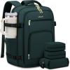 imageLOVEVOOK Travel Backpack For Women 40L Carry On Backpack Flight Approved TSA Personal Item Travel Bag Fits 17 Inch Laptop Business Weekender Overnight Waterproof Daypack With 2 Cubes GreyPinkDark Green