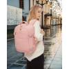 imageLOVEVOOK Travel Backpack For Women 40L Carry On Backpack Flight Approved TSA Personal Item Travel Bag Fits 17 Inch Laptop Business Weekender Overnight Waterproof Daypack With 2 Cubes GreyPinkPink