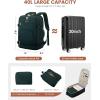 imageLOVEVOOK Travel Backpack For Women 40L Carry On Backpack Flight Approved TSA Personal Item Travel Bag Fits 17 Inch Laptop Business Weekender Overnight Waterproof Daypack With 2 Cubes GreyPinkDark Green