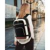 imageLOVEVOOK Travel Backpack For Women 40L Carry On Backpack Flight Approved TSA Personal Item Travel Bag Fits 17 Inch Laptop Business Weekender Overnight Waterproof Daypack With 2 Cubes GreyPinkBlackbeigebrown