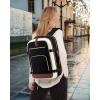 imageLOVEVOOK Travel Backpack For Women 40L Carry On Backpack Flight Approved TSA Personal Item Travel Bag Fits 17 Inch Laptop Business Weekender Overnight Waterproof Daypack With 2 Cubes GreyPinkBlackbeigebrown