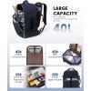 imageLOVEVOOK Travel Backpack for Women TSA Carry On Backpack Flight Approved Luggage 40L Water Resistant Personal Item Daypack Large Weekender Bag fit 17 inch Laptop with 3 Cubes BeigeblackbrownDark Blue