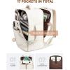 imageLOVEVOOK Travel Backpack for Women TSA Carry On Backpack Flight Approved Luggage 40L Water Resistant Personal Item Daypack Large Weekender Bag fit 17 inch Laptop with 3 Cubes BeigeblackbrownBeige