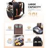imageLOVEVOOK Travel Backpack for Women TSA Carry On Backpack Flight Approved Luggage 40L Water Resistant Personal Item Daypack Large Weekender Bag fit 17 inch Laptop with 3 Cubes BeigeblackbrownBlackbrown