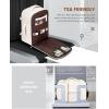 imageLOVEVOOK Travel Backpack for Women TSA Carry On Backpack Flight Approved Luggage 40L Water Resistant Personal Item Daypack Large Weekender Bag fit 17 inch Laptop with 3 Cubes BeigeblackbrownBeige