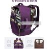 imageLOVEVOOK Travel Backpack for Women TSA Carry On Backpack Flight Approved Luggage 40L Water Resistant Personal Item Daypack Large Weekender Bag fit 17 inch Laptop with 3 Cubes BeigeblackbrownDeep Purple