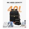 imageLOVEVOOK Travel Backpack for Women TSA Carry On Backpack Flight Approved Luggage 40L Water Resistant Personal Item Daypack Large Weekender Bag fit 17 inch Laptop with 3 Cubes BeigeblackbrownBlackbrown